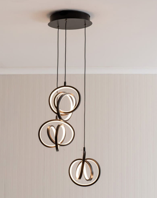 Infinity 3 Drop LED Ceiling Light Black - ValueLights - image 1