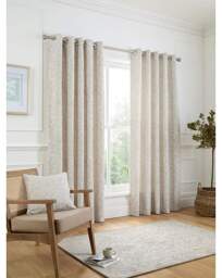 Curtina Marple Thermal Eyelet Curtains Natural - Curtina - Size: 168 x 137cm - thumbnail 3