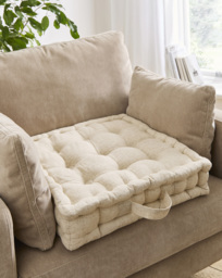 Faux Linen Padded Seat Cushion Natural - JD Williams - Size: EACH