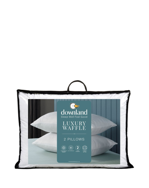 Downland Luxury Waffle Pack of 2 Pillows White - Downland - Size: PAIR - image 1