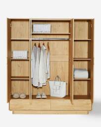 Oslo 4 Door Wardrobe OAK Effect - JD Williams - thumbnail 4