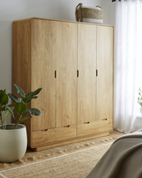 Oslo 4 Door Wardrobe OAK Effect - JD Williams - thumbnail 1