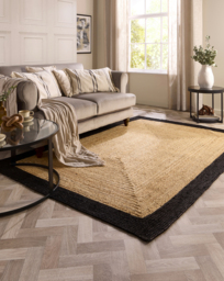 Jute Border Rug Black - Origins - Size: 160X230