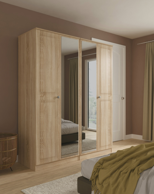 Richmond 4 Door Wardrobe OAK Effect - Welcome - image 1