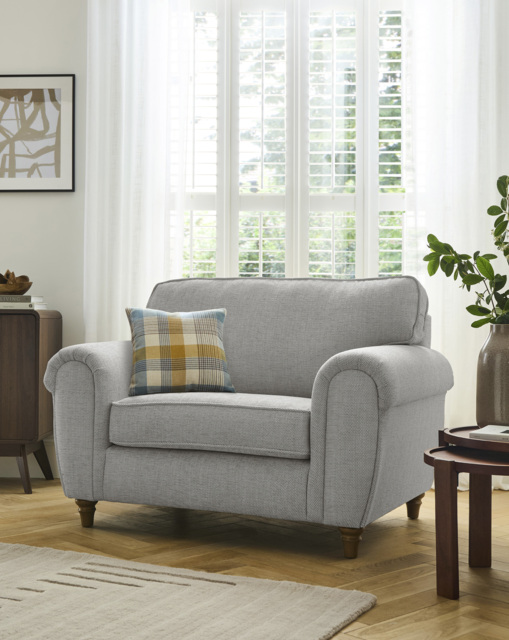 Edgar Fabric Snuggler Chair Silver - image 1