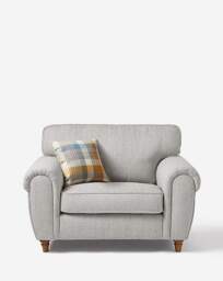 Edgar Fabric Snuggler Chair Silver - thumbnail 2