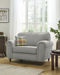Edgar Fabric Snuggler Chair Silver