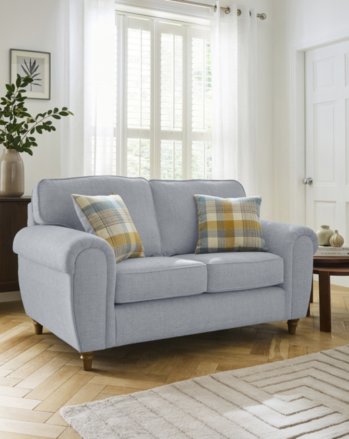 Edgar Fabric 2 Seater Sofa Blue - image 1