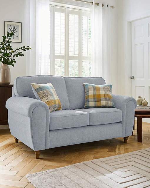 Edgar Fabric 2 Seater Sofa Blue - image 1
