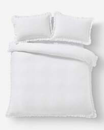 Crinkle Ruffled Edge Duvet Set White - JD Williams - Size: SINGLE - thumbnail 4