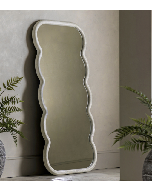 Gallery Curved Leaner Mirror White - Gallery Direct - image 1