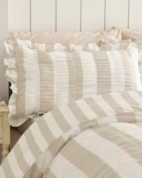 Catherine Lansfield Seersucker Duvet Set Natural - Catherine Lansfield - Size: S KING - thumbnail 4