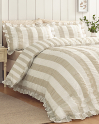 Catherine Lansfield Seersucker Duvet Set Natural - Catherine Lansfield - Size: S KING - thumbnail 1