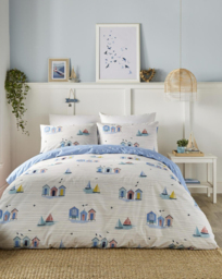 Fusion Beach Huts Duvet Cover Set Blue - Fusion - Size: KING - thumbnail 1