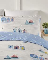 Fusion Beach Huts Duvet Cover Set Blue - Fusion - Size: KING - thumbnail 3