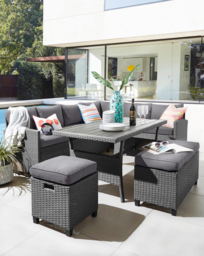 Valencia Corner Dining Set Grey - JD Williams