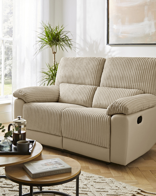 Harlow 2 Seater Recliner Sofa Cream - JD Williams - image 1