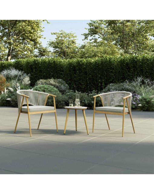 Charles Bentley Rope Weave Bistro Set Pale Grey - Charles Bentley - image 1