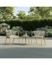 Charles Bentley Rope Weave Bistro Set Pale Grey - Charles Bentley - thumbnail 1