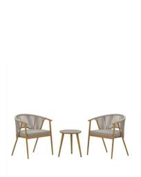 Charles Bentley Rope Weave Bistro Set Pale Grey - Charles Bentley - thumbnail 5
