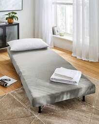 Lena Velvet Chair Bed Grey - JD Williams - thumbnail 2