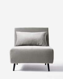 Lena Velvet Chair Bed Grey - JD Williams - thumbnail 5