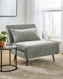 Lena Velvet Chair Bed Grey - JD Williams - thumbnail 1