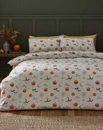 CL Halloween Highland Cow Duvet Set Natural - Catherine Lansfield - Size: DOUBLE - thumbnail 4