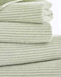 Weave Striped Cotton Towel Sage - Size: Bath Sheet - thumbnail 2