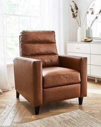 Sutton Faux Leather Recliner Armchair Brown - JD Williams - thumbnail 1