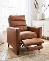 Sutton Faux Leather Recliner Armchair Brown - JD Williams - thumbnail 2