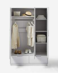 Ellia 3 Door Wardrobe with Mirror White - JD Williams - thumbnail 2