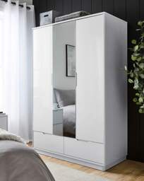 Ellia 3 Door Wardrobe with Mirror White - JD Williams - thumbnail 1