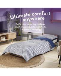 Slumberdown Stripe 10.5 Tog Duvet Navy - Slumberdown - Size: SINGLE - thumbnail 5
