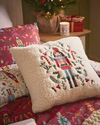 Fleece Nutcracker Cushion Multi - JD Williams - thumbnail 2