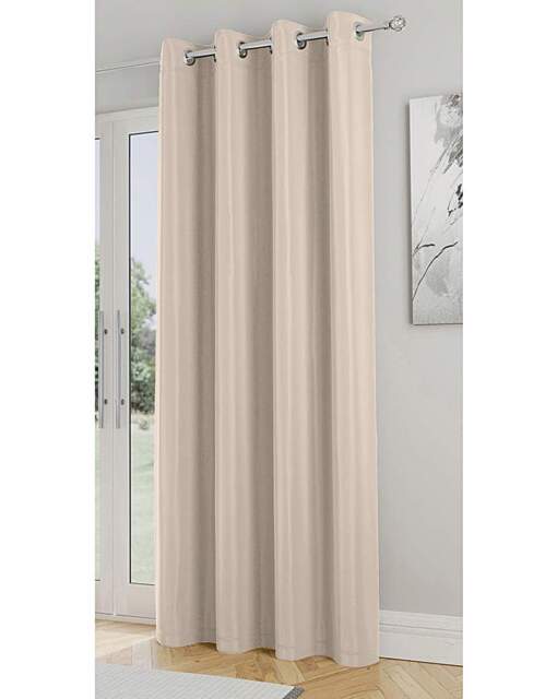 Supersoft Thermal Eyelet Door Curtain Beige - Enhanced Living - Size: 168X214