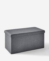 Fabric Foldable Storage Ottoman Charcoal - JD Williams - thumbnail 2