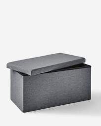 Fabric Foldable Storage Ottoman Charcoal - JD Williams - thumbnail 3