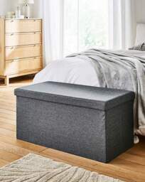 Fabric Foldable Storage Ottoman Charcoal - JD Williams - thumbnail 4