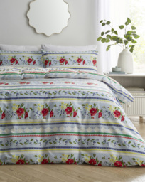 Julipa Floral Fairisle Duvet Cover Set Blue - JD Williams - Size: S KING