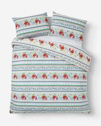 Julipa Floral Fairisle Duvet Cover Set Blue - JD Williams - Size: S KING - thumbnail 4