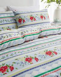 Julipa Floral Fairisle Duvet Cover Set Blue - JD Williams - Size: S KING - thumbnail 3