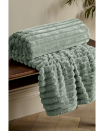 Cosy Ribbed Throw Sage Green - Catherine Lansfield - Size: 130X170 - thumbnail 1