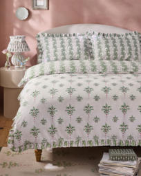 CK Cath Crest Floral Duvet Cover Set Green - Cath Kidston - Size: S KING - thumbnail 1
