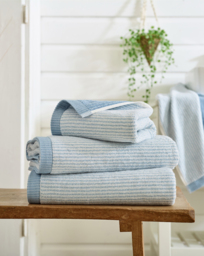 Weave Striped Cotton Towel Blue - Size: Bath Sheet