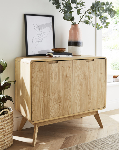 Oslo Compact Sideboard OAK Effect - JD Williams - image 1