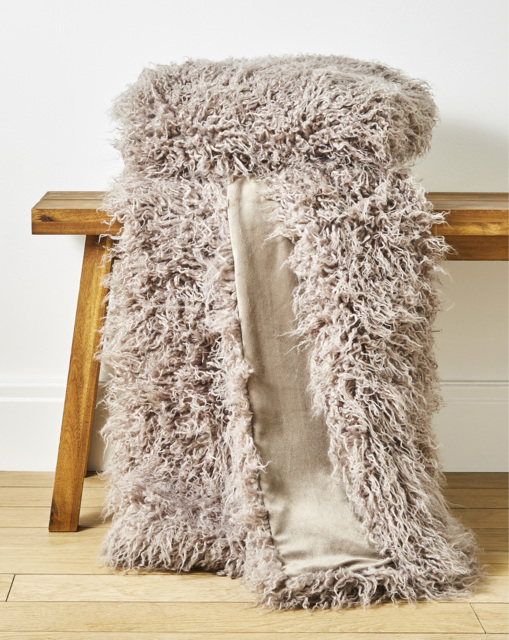 Mongolian Faux Fur Throw - Mink Mink - JD Williams - Size: 120X150 - image 1