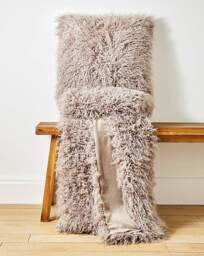 Mongolian Faux Fur Throw - Mink Mink - JD Williams - Size: 120X150 - thumbnail 2