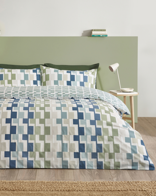 Catherine Lansfield Bryson Geo Duvet Set Blue - Catherine Lansfield - Size: SINGLE - image 1