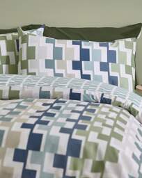 Catherine Lansfield Bryson Geo Duvet Set Blue - Catherine Lansfield - Size: SINGLE - thumbnail 4